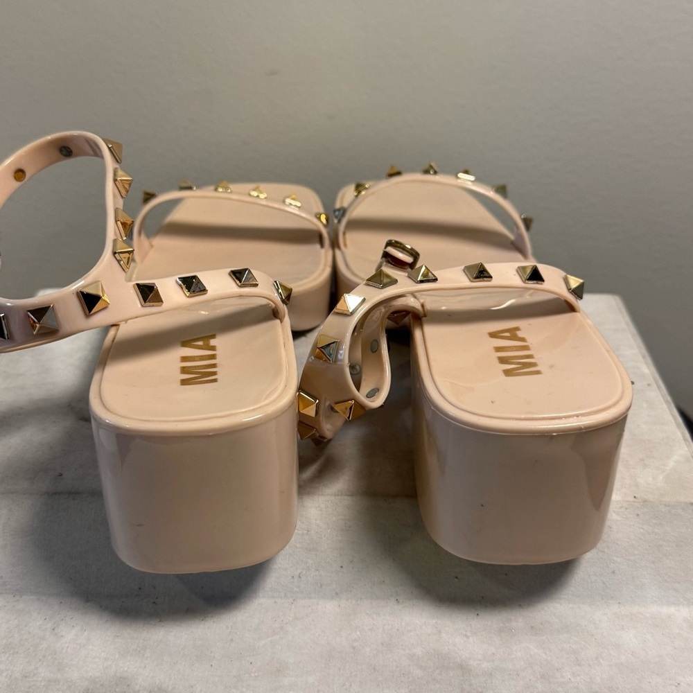 Mia jelly sandals women, size 8, NWOT , studded, nude - Picture 5 of 10